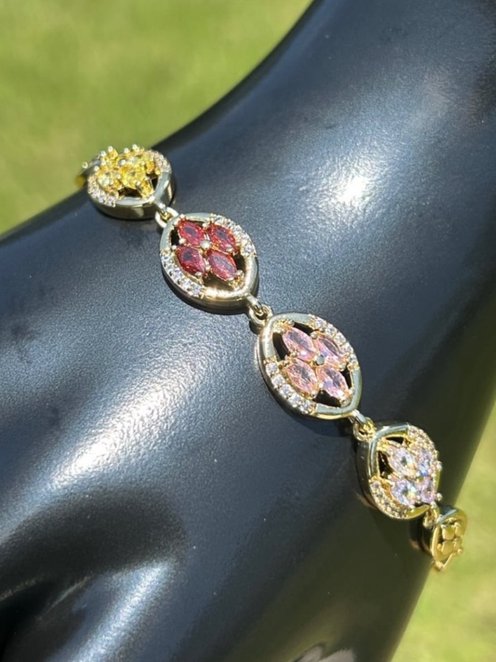 New multicolored gold bracelet w/ extender